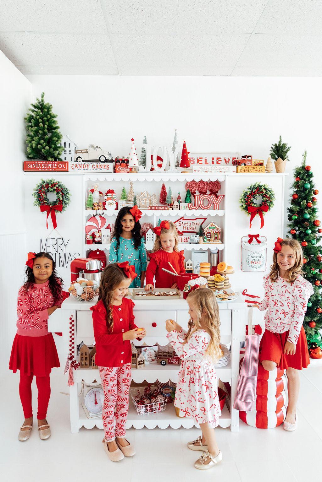 Christmas Candy 3/4 Sleeve Pocket Twirl Dress
