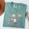Comfort Colors Teacher Life T-shirt, Soft Garment-Dyed Back to School Tee, Trendy Doodle School Shirt, Cute Teacher Gift