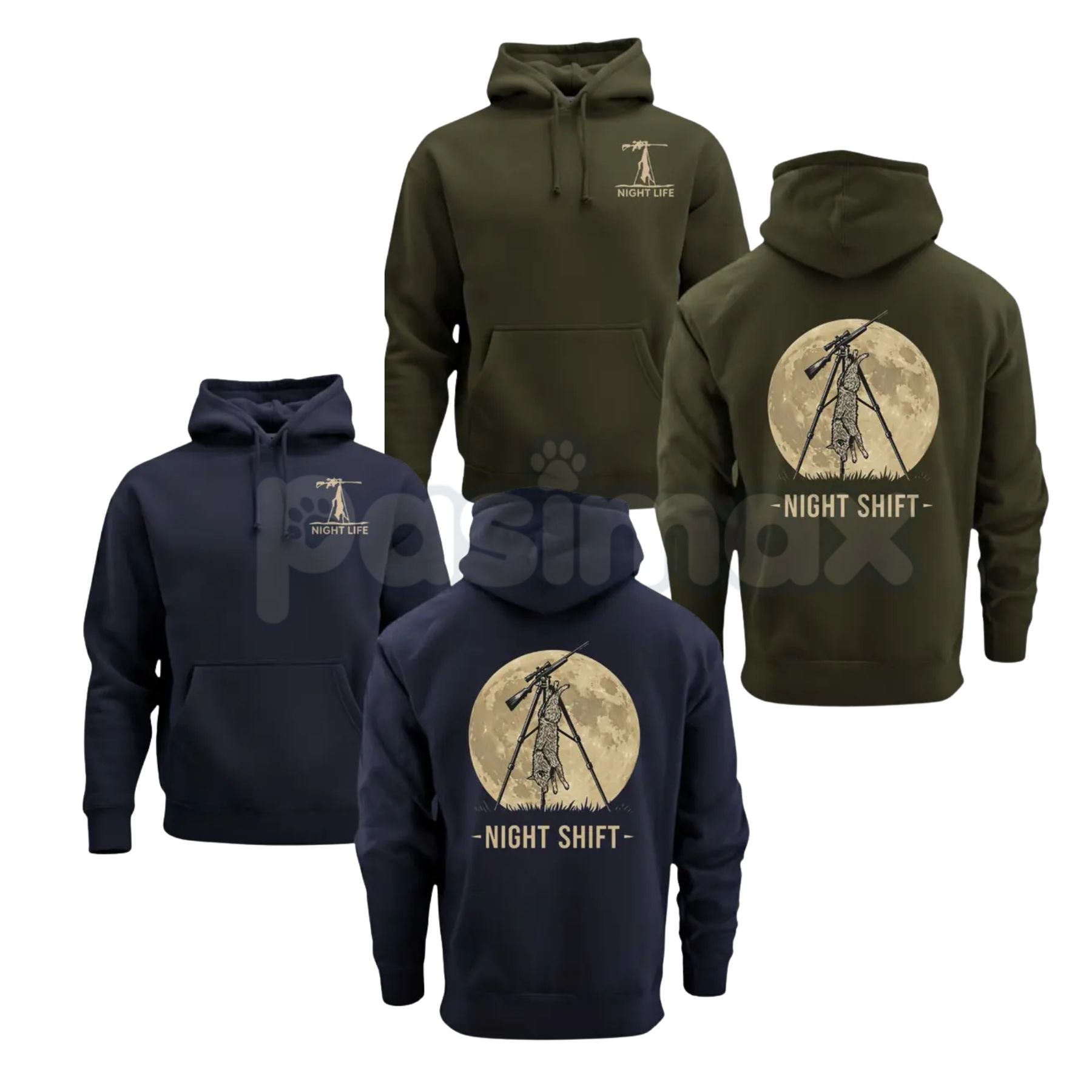 Coyote Night Life Hunting Hoodie – Thermal Predator Hunter Gear, Rugged Men’s Pullover, Gift for Coyote & Varmint Hunters