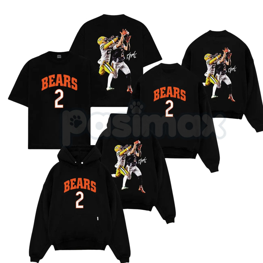 Da Bears Fit – DJ Moore 2 'Catch' Game Day Cotton Hoodie, Soft & Comfortable Sweatshirt and T-Shirt