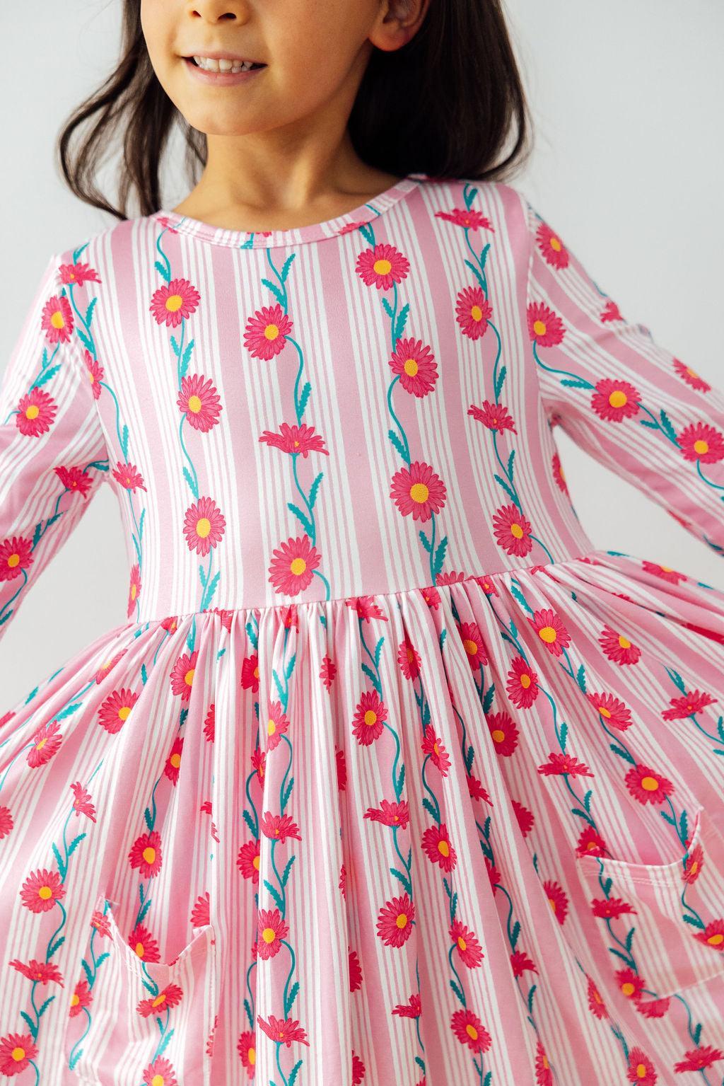 Daisy Chain 3/4 Sleeve Pocket Twirl Dress