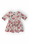 Footballs & Flowers 3/4 Sleeve Twirl Bodysuit