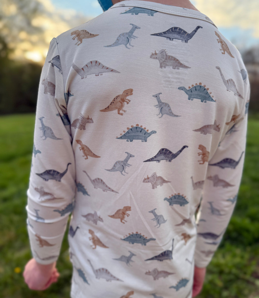 Snugglesaurus 2pc Henley Bamboo Pajamas - Sizes Newborn & Up!
