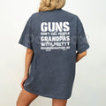 "Grandpas With Pretty Granddaughters" Funny T-Shirt - Protective Grandpa Graphic Tee, Premium 100% Cotton Humor Shirt, Funny Gift for Grandfather, Sarcastic Family Protection Top, Soft Lived-In Patriotic Humor Apparel