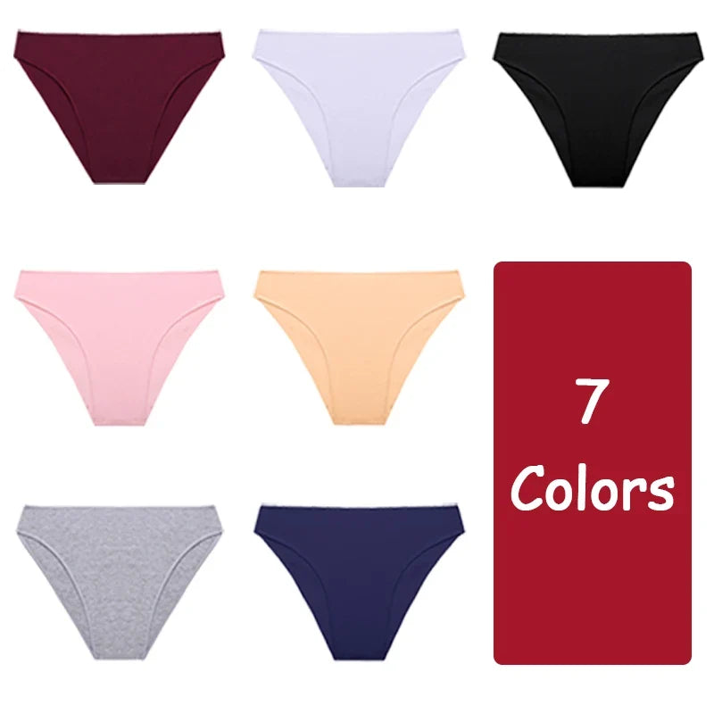 Women Cotton Briefs Panties Ladies M-2XL Underwear Sexy Low Waist Panti Female Seamless Lingerie Girls Plus Size Soft Intimates