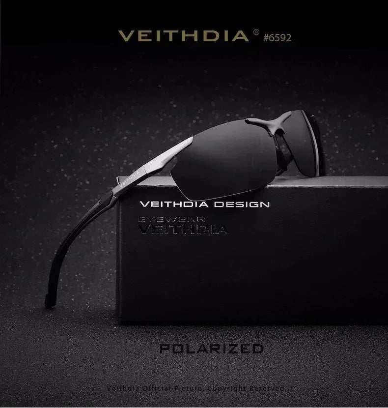 VEITHDIA Brand Designer Men's Sunglasses Aluminum Magnesium Polarized UV400 Sun Glasses Cycling Sports Male Outdoor Eyewear 6592