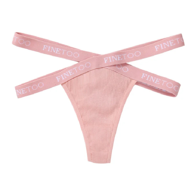 1PC FINETOO Women Panties Front Cross Cotton Lingerie Sexy Low Waist  Color Thongs Ladies Underwear Fashion Soft Underpants