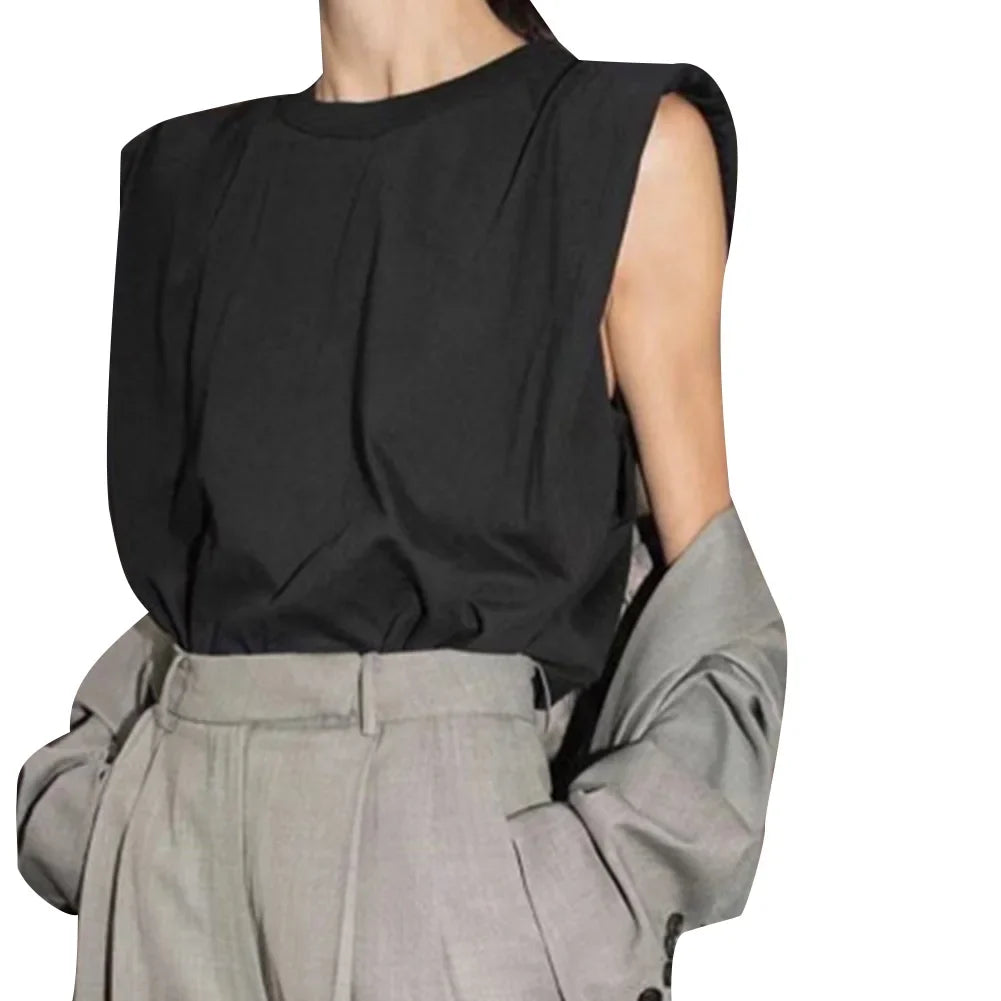 Fashion Women Ladies Solid T shirt Tops Sleeveless O neck Tops Summer Loose Casual Clothes S M L