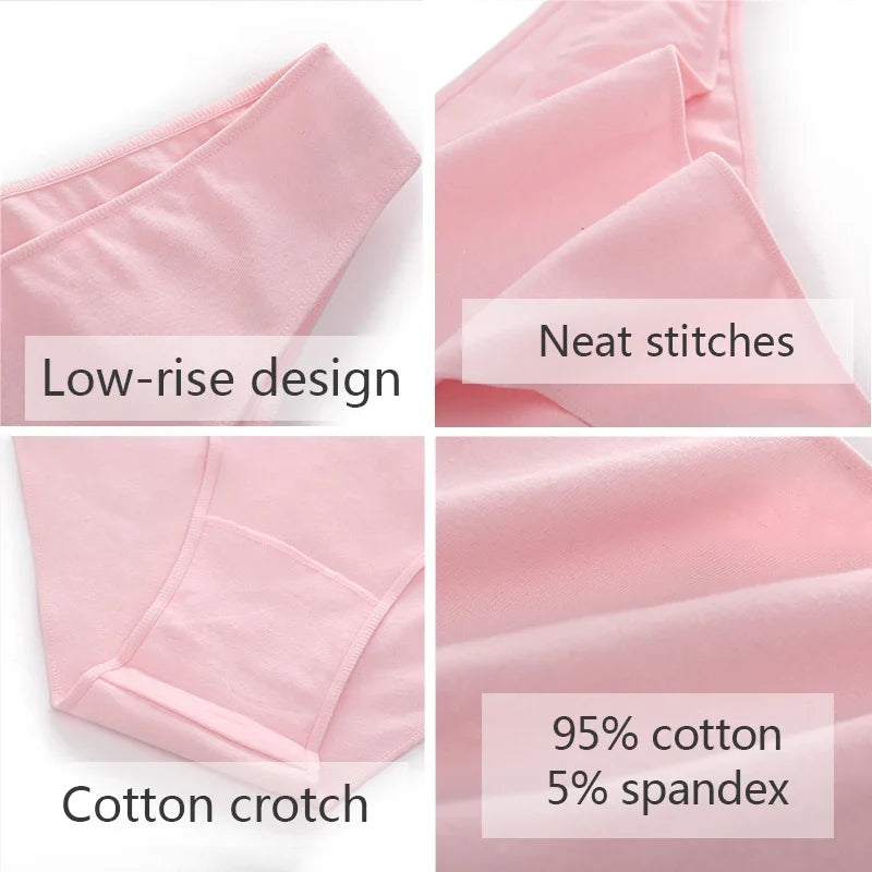Women Cotton Briefs Panties Ladies M-2XL Underwear Sexy Low Waist Panti Female Seamless Lingerie Girls Plus Size Soft Intimates