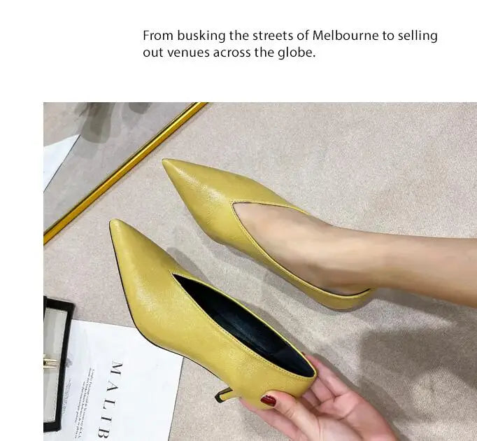 XGRAVITY Sexy Autumn New Designer Vintage Evening Shoes Ladies Fashion Pointed Toe V Cut Woman Shoes High Heel Pumps Sexy C323