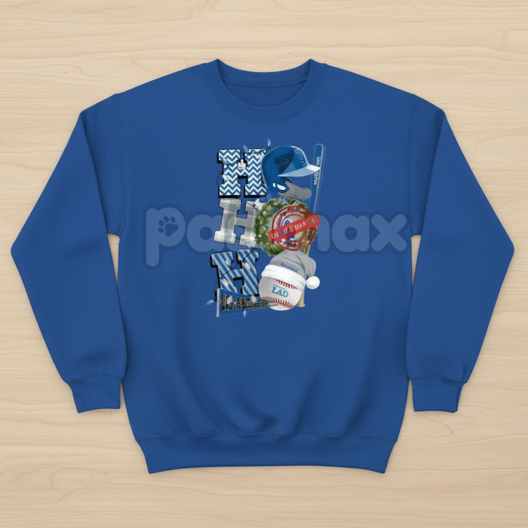 HO HO HO Sport Christmas Sweatshirt | Athletic Collegiate Style Holiday Crewneck | Festive Game Day Jumper
