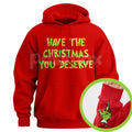"Have The Christmas You Deserve" Middle Finger Hoodie – Funny Holiday Statement Pullover, Sarcastic Seasonal Apparel, Unisex