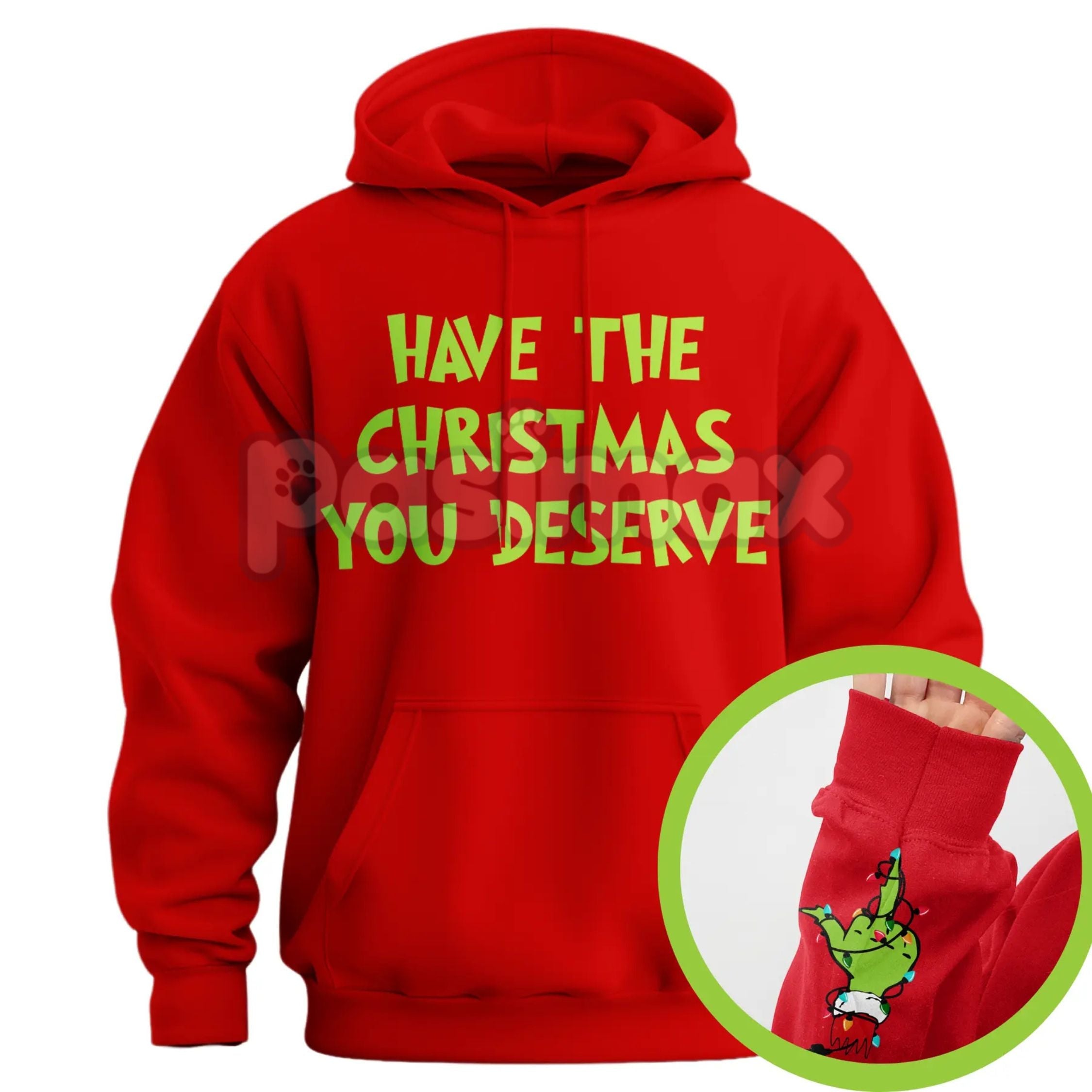 "Have The Christmas You Deserve" Middle Finger Hoodie – Funny Holiday Statement Pullover, Sarcastic Seasonal Apparel, Unisex