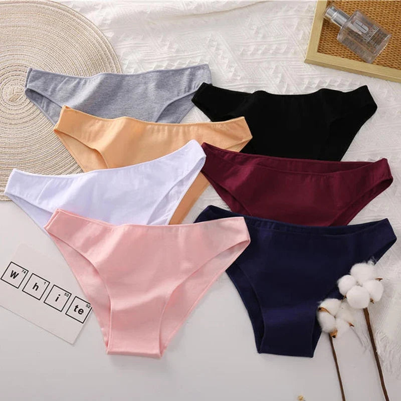 Women Cotton Briefs Panties Ladies M-2XL Underwear Sexy Low Waist Panti Female Seamless Lingerie Girls Plus Size Soft Intimates