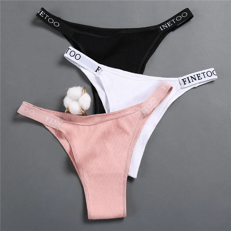 Sexy Low Rise Cotton Panties for Women Female Briefs Pantys Ladies  Letter Belt Underwear Girls M-XL Intimates Lingerie FINETOO