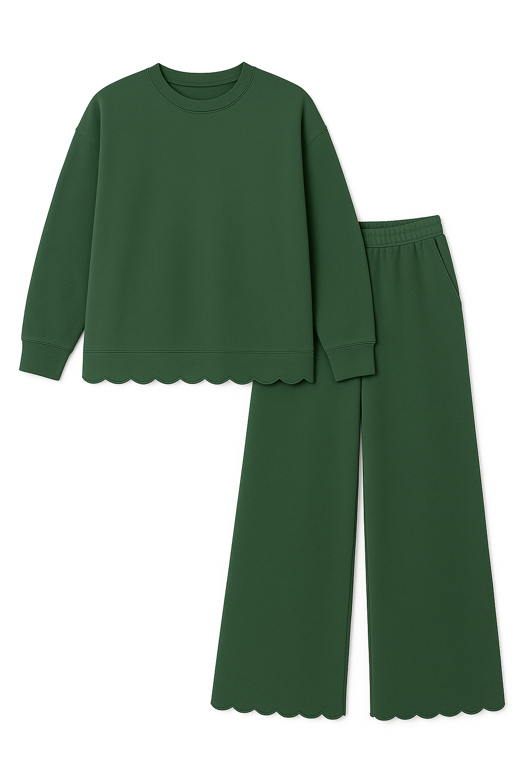Adult Scalloped Set - Green or Brown