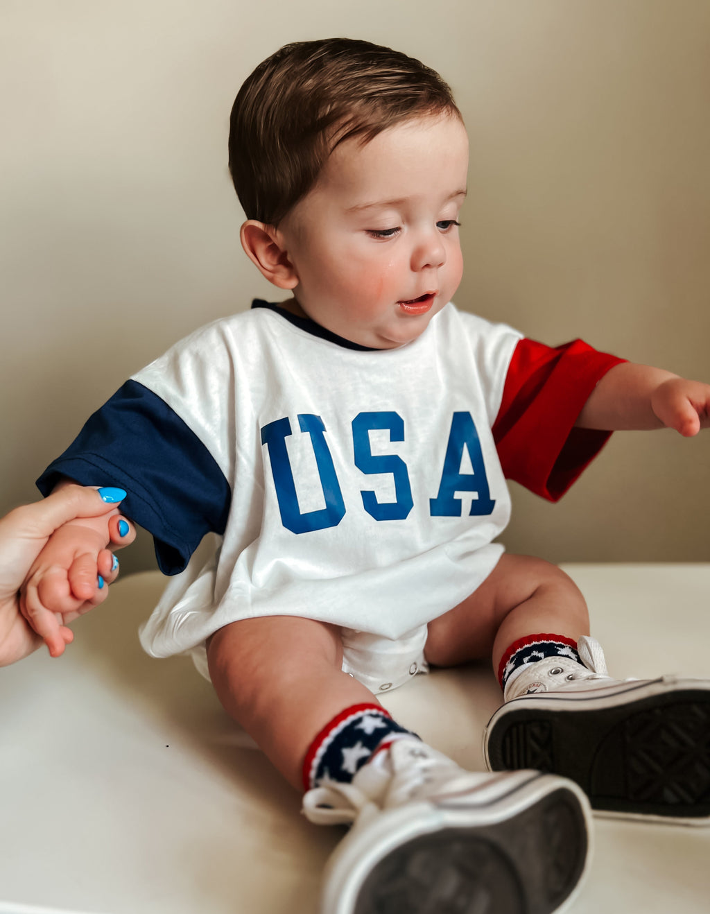USA Colorblock T-Shirt Romper
