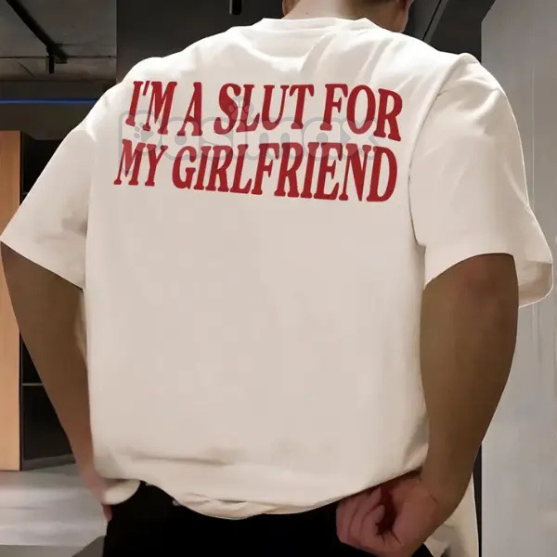 "I'm a Slut for My Girlfriend" T-Shirt - Funny Valentine's Day Gift for Boyfriend, Ironic Relationship Slogan Tee, Unisex Adult Humor Apparel