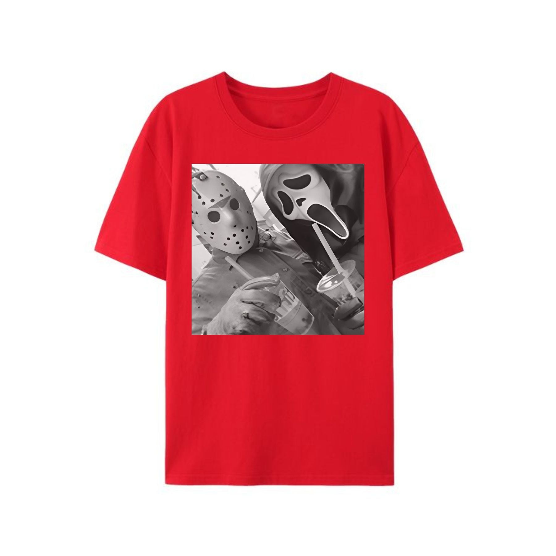 JASON & GHOSTFACE T-Shirt - Y2K 90s Graphic, Funny Halloween Tee, Unisex Horror Movie Shirt for Him & Her
