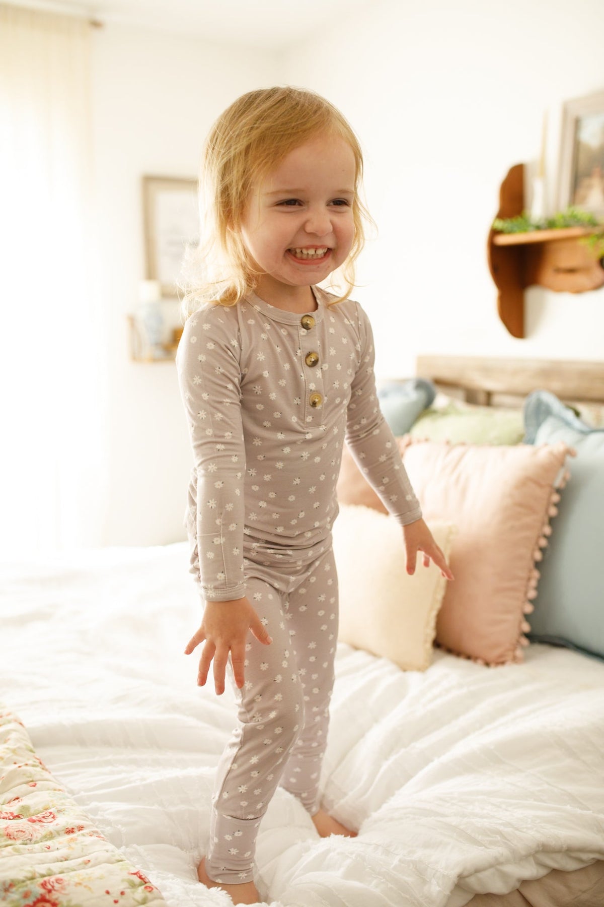 Oopsie Daisy 2pc Henley Bamboo Pajamas - Sizes Newborn & Up!