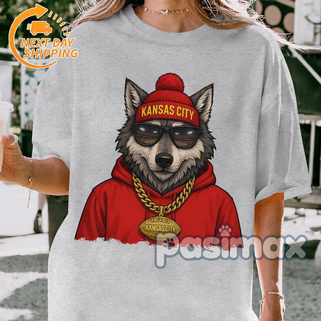 Kansas City Wolf T-Shirt - Urban Animal Graphic Tee, Local City Apparel