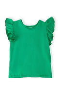 Kelly Green S/S Ruffle Tee