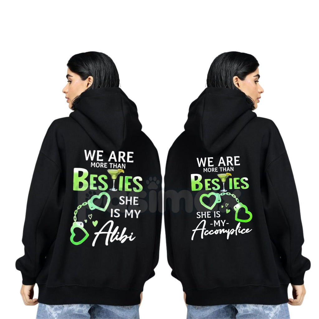 Matching Best Friend Hoodie – "We Are More Than Besties" Graphic Fleece Pullover, Casual Unisex Couple Gift
