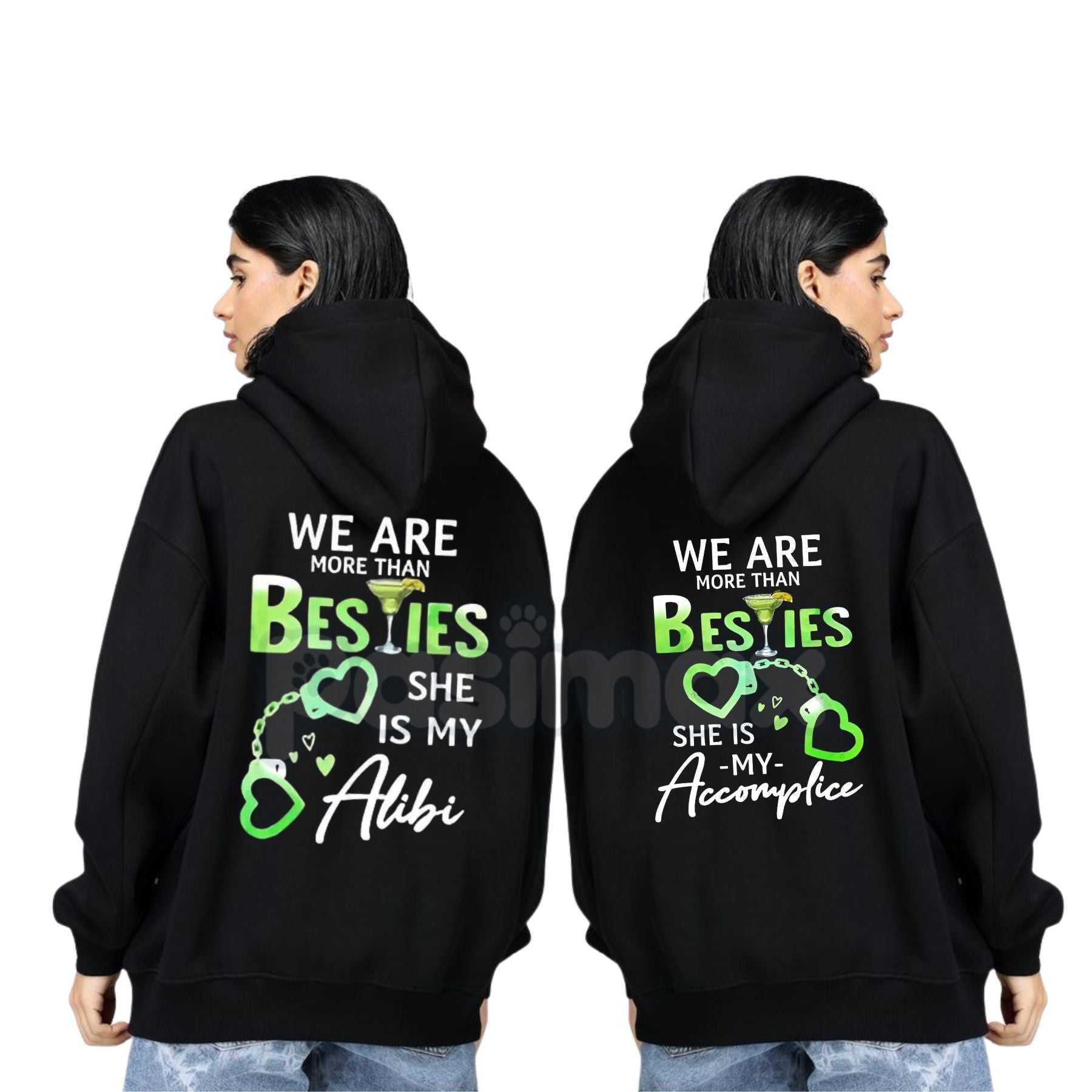 Matching Best Friend Hoodie – "We Are More Than Besties" Graphic Fleece Pullover, Casual Unisex Couple Gift