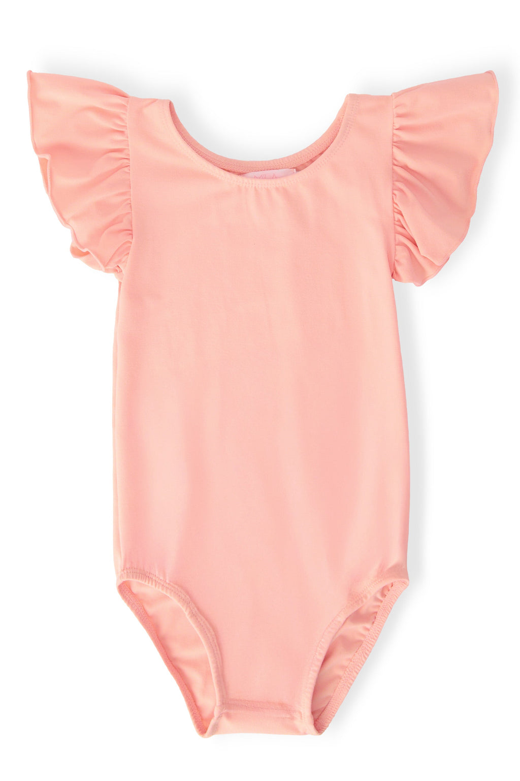 Peach S/S Flutter Sleeve Leotard