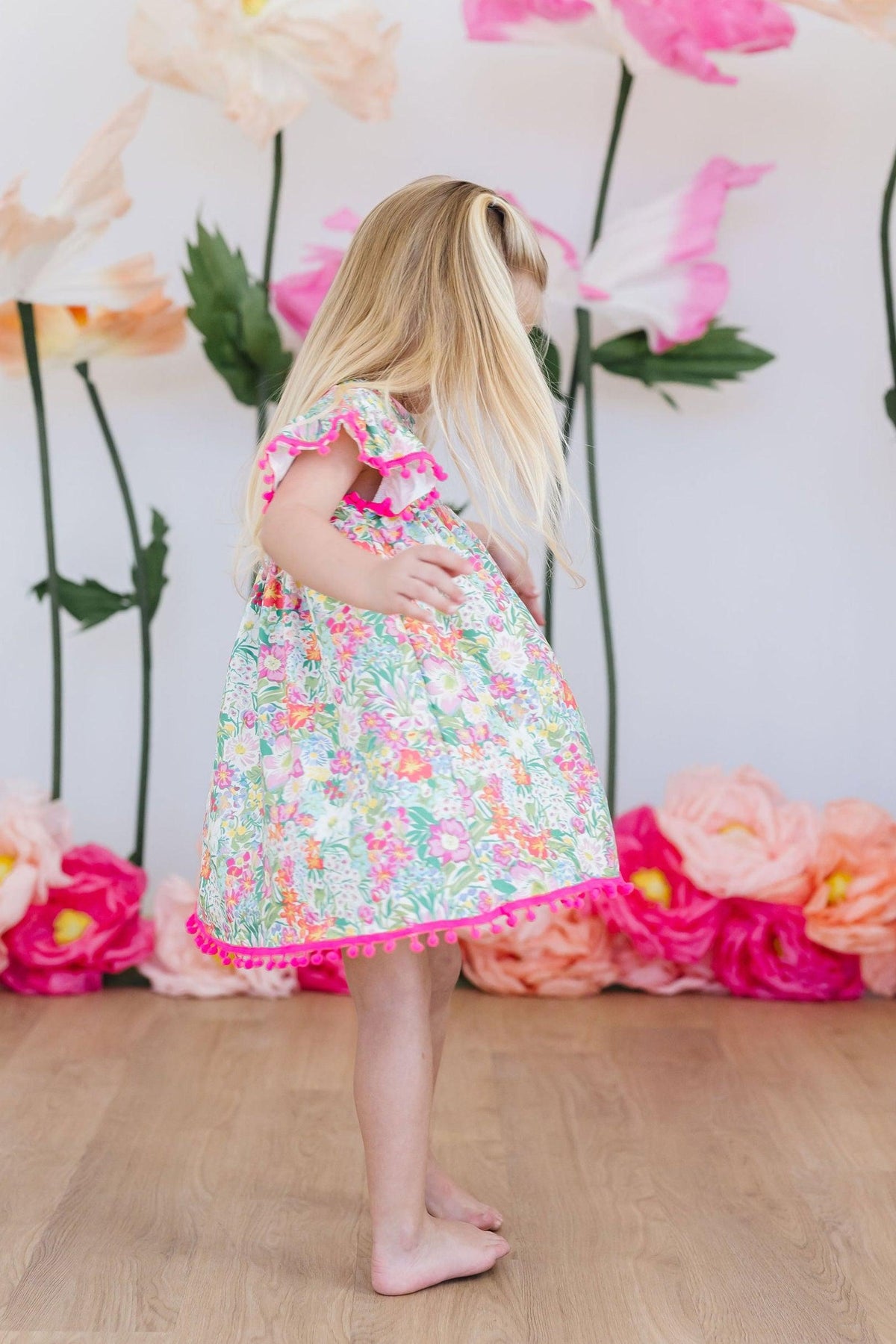 Preppy Petals Pom Pom Dress