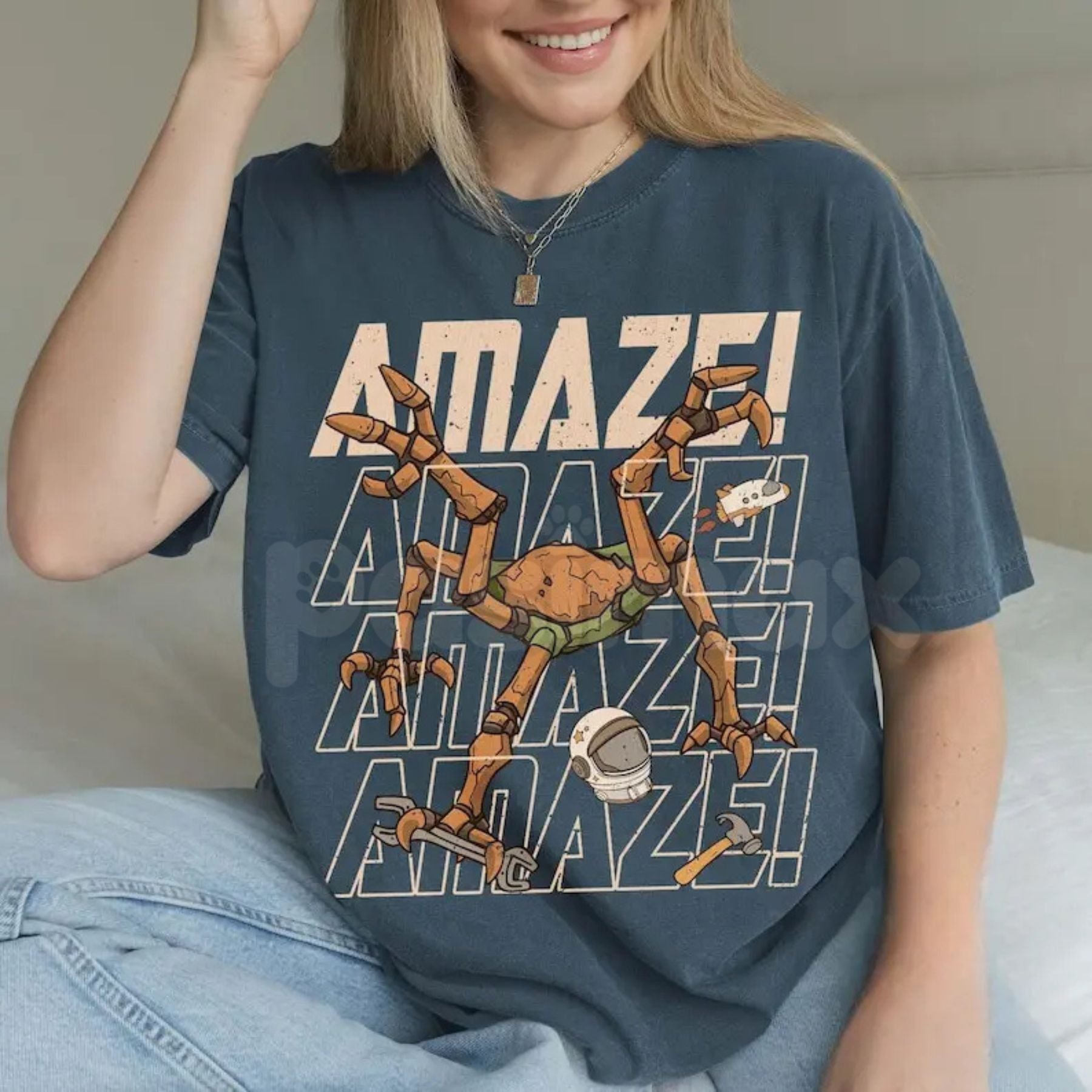 "Rocky Amaze" Project Hail Mary T-Shirt - Inspirational Eridian Engineer Graphic Tee, Premium 100% Cotton Sci-Fi Reader Gift, Amaze Amaze Amaze Bookish Top, Ryland Grace & Rocky Space Shirt, Soft Lived-In Heavyweight Nerd Culture Apparel