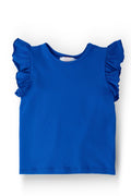 Royal Blue S/S Ruffle Tee