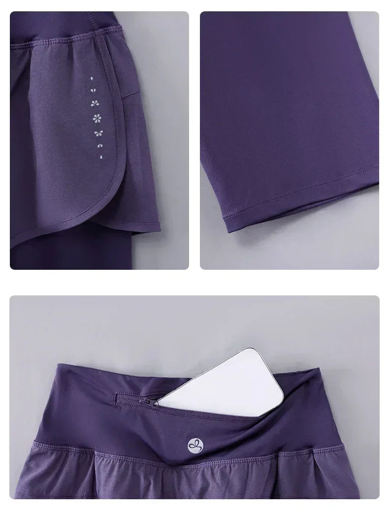 DRUR Yoga Shorts Women Summer Five-Quarter Athletic Shorts Elastic Waist Running Workout Short Leggings For Ladies Sport Shorts
