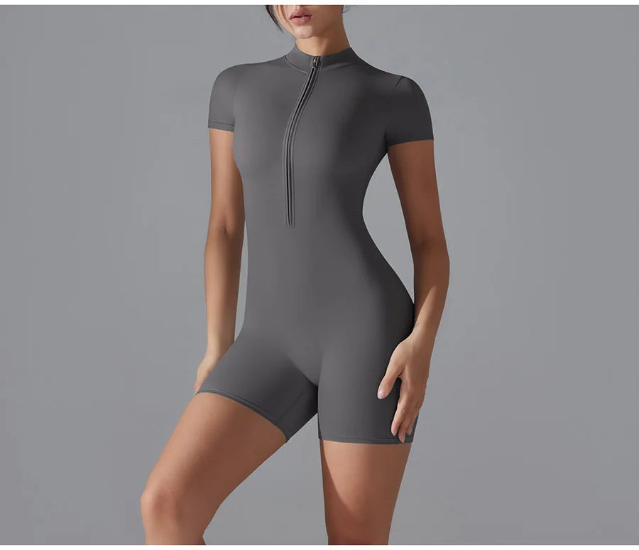 Yoga suit women jumpsuit One-Piece Suit short sleeved shorts Gym Push Up Workout Clothes Fitness Bodysuit Sportswear Tracksuit