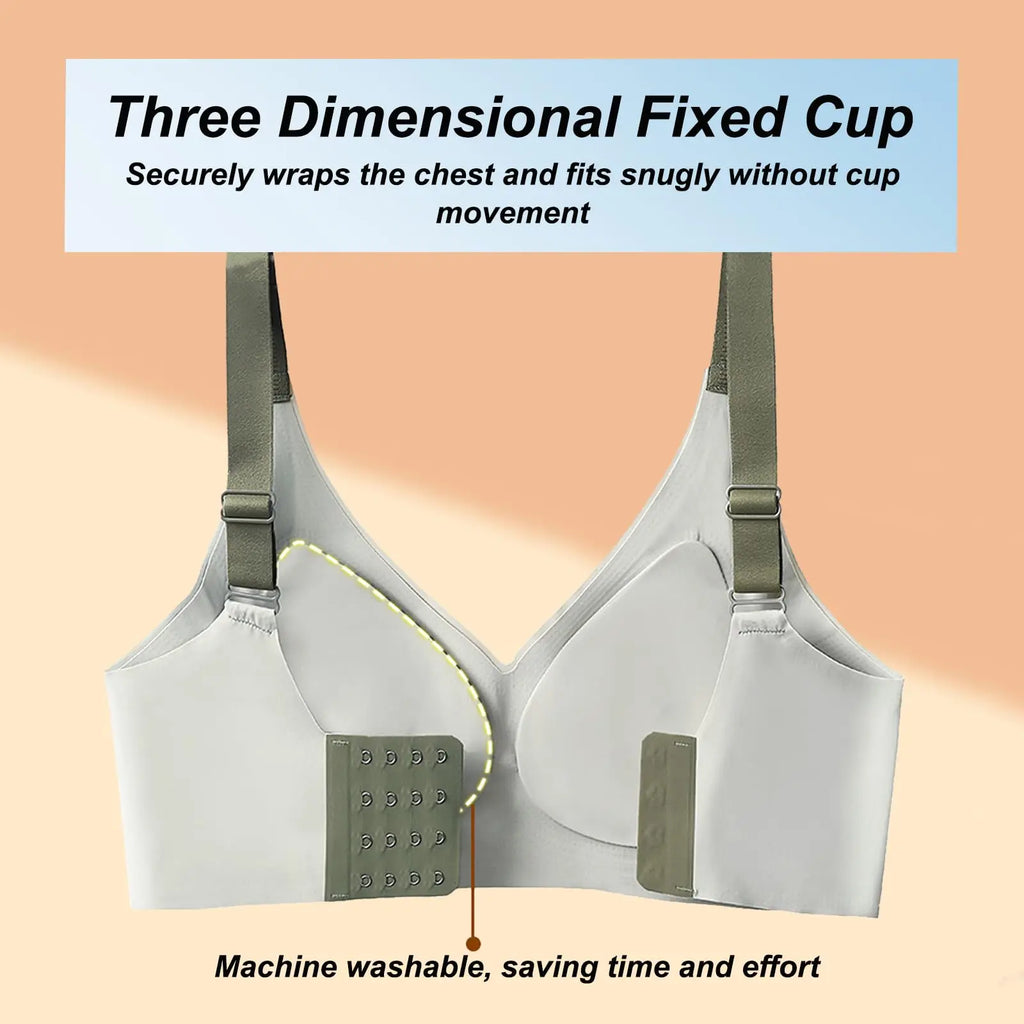 Push-Up Bra Women Seamless Ladies Underwear V-neck No Steel Ring Adjustable Comfortable Thin Top Bra Breathable Gathered