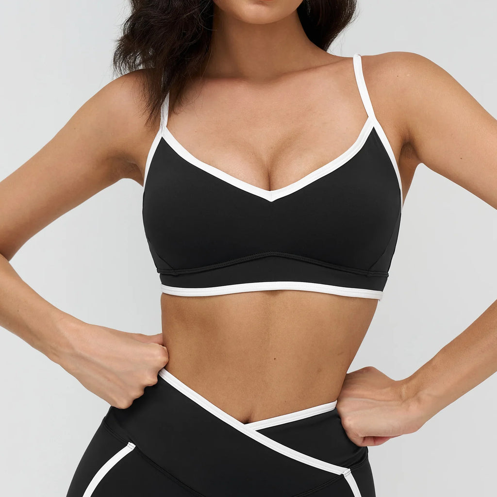 Women Bra Shockproof Gym Top Women Underwear Thin Strap Halter Sports Bras Scrunch Push-up Workout Yoga Tank Tops Women's Clothe
