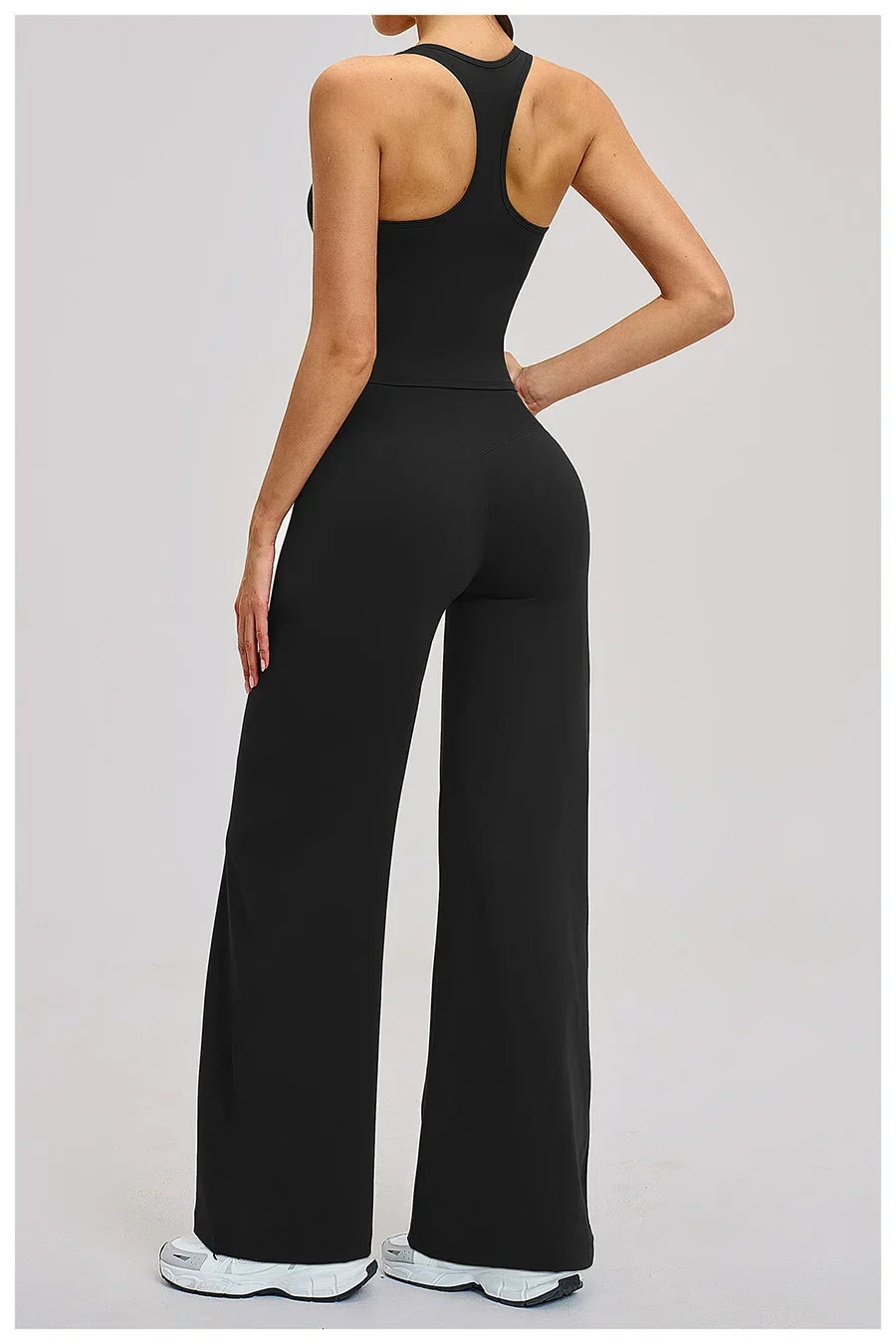 2 Piece Yoga Clothes Women Tracksuit Athletic Wear Pilates Fitness Suit Gym Workout Sets Push Up Sports Vest Wide Leg Pant Suit