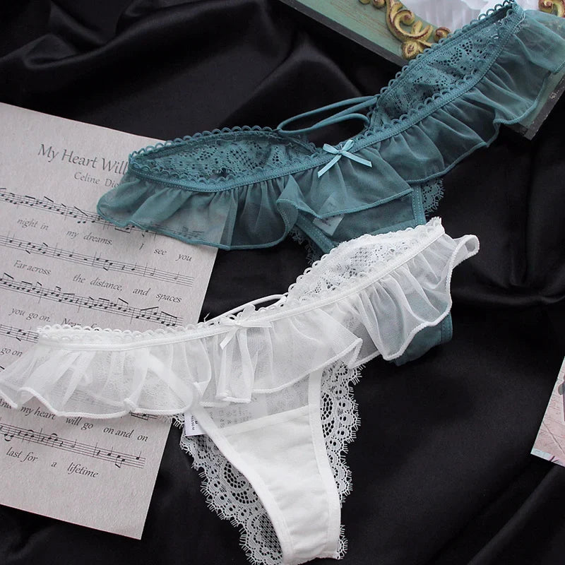Girls G String Sexy Panties Women Underwear Lace Briefs Hollow Out Thong High Quality Transparent Underpants Lingerie Intimates