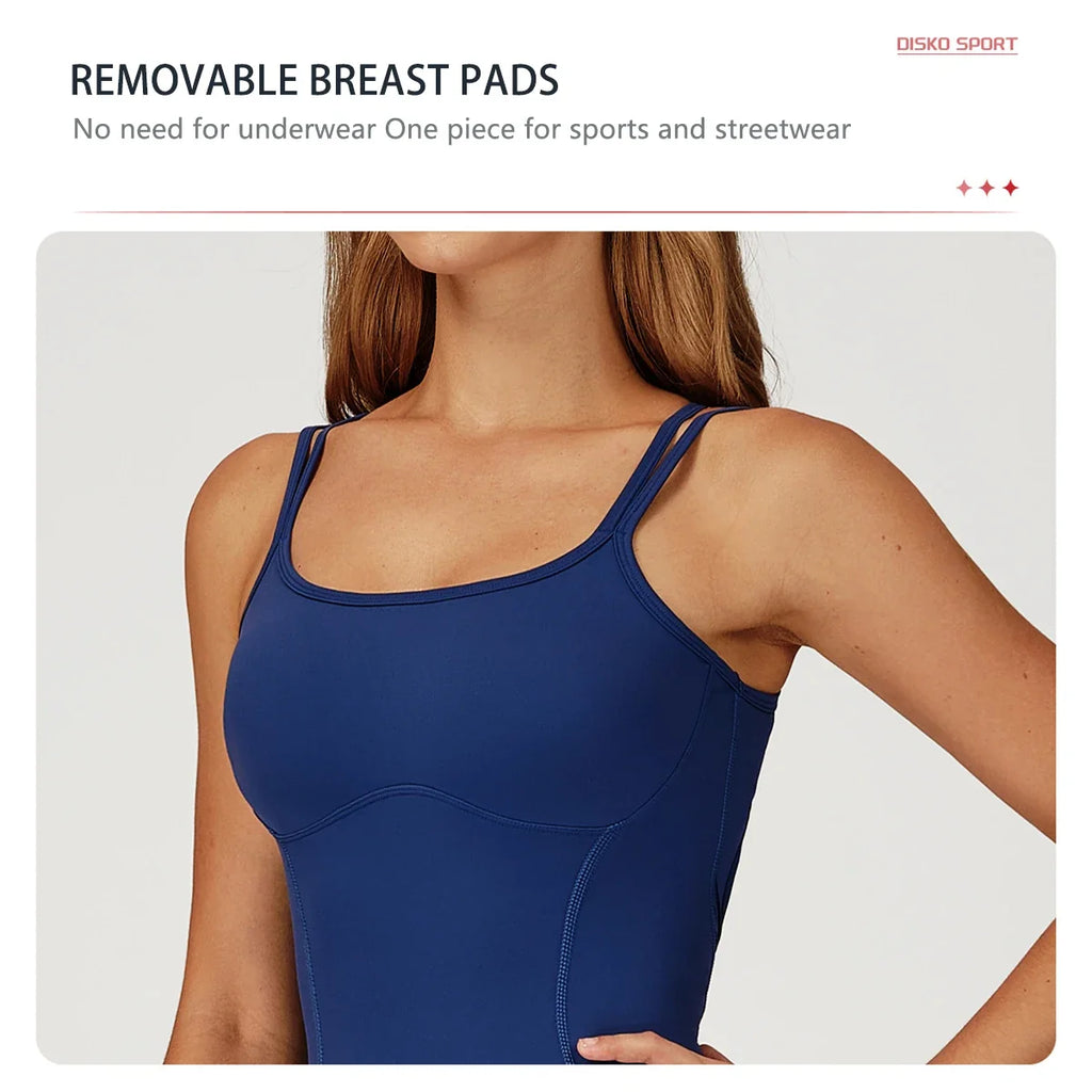 Hearuisavy Female Jumpsuit Long Elegant Sports Bodysuit Woman Gym Clothes Strappy Fitness Overalls Push Up Pilates Yoga Leotard