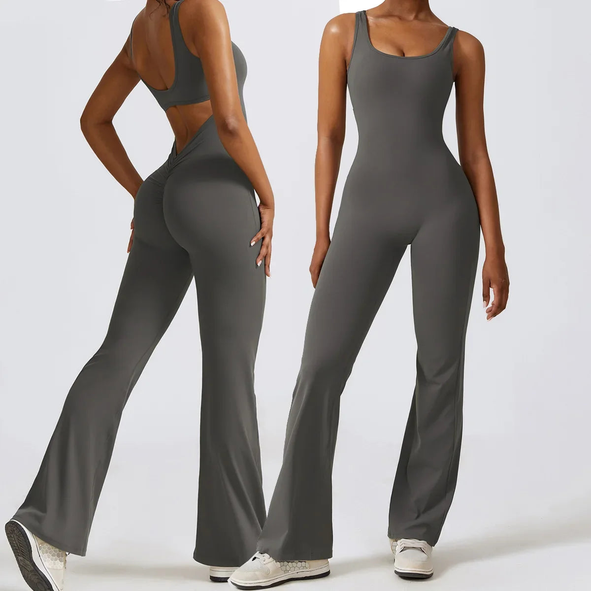 Women Sexy Back V Jumpsuit Gym Set Training Yoga Suit Sportswear Sports Jumpsuit Fitness Rompers Stretch Workout Bodysuits 8260