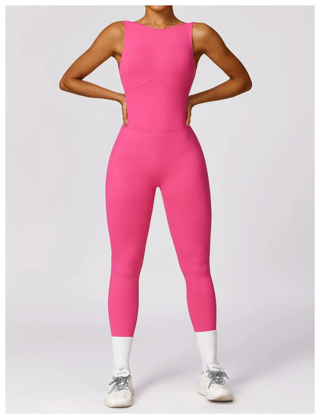 Seamless One-piece Suit Women Sports Jumpsuit Push up Yoga Suit Backless Sportswear Set Women Sleeveles Workout Bodysuits Female