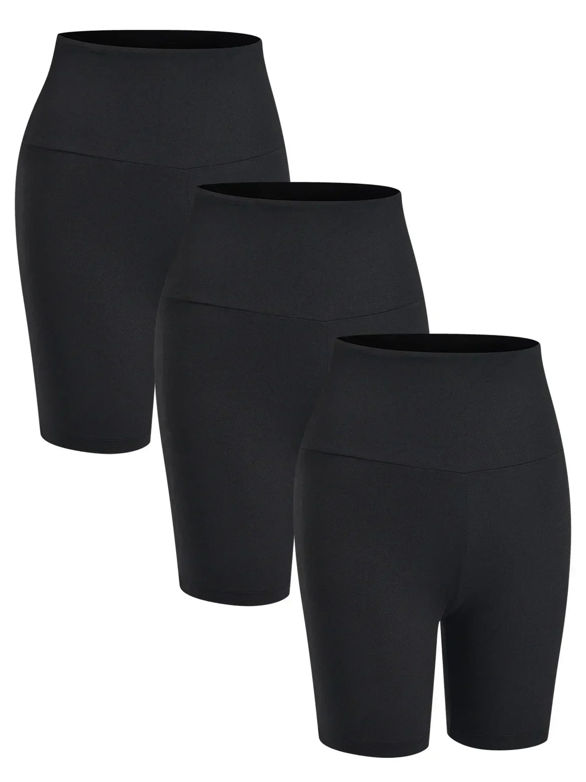 3 Pack Women's High Waisted Biker Shorts Super Soft Tummy Control No See Through Workout Yoga Running Push Up Gym Fitness Shorts