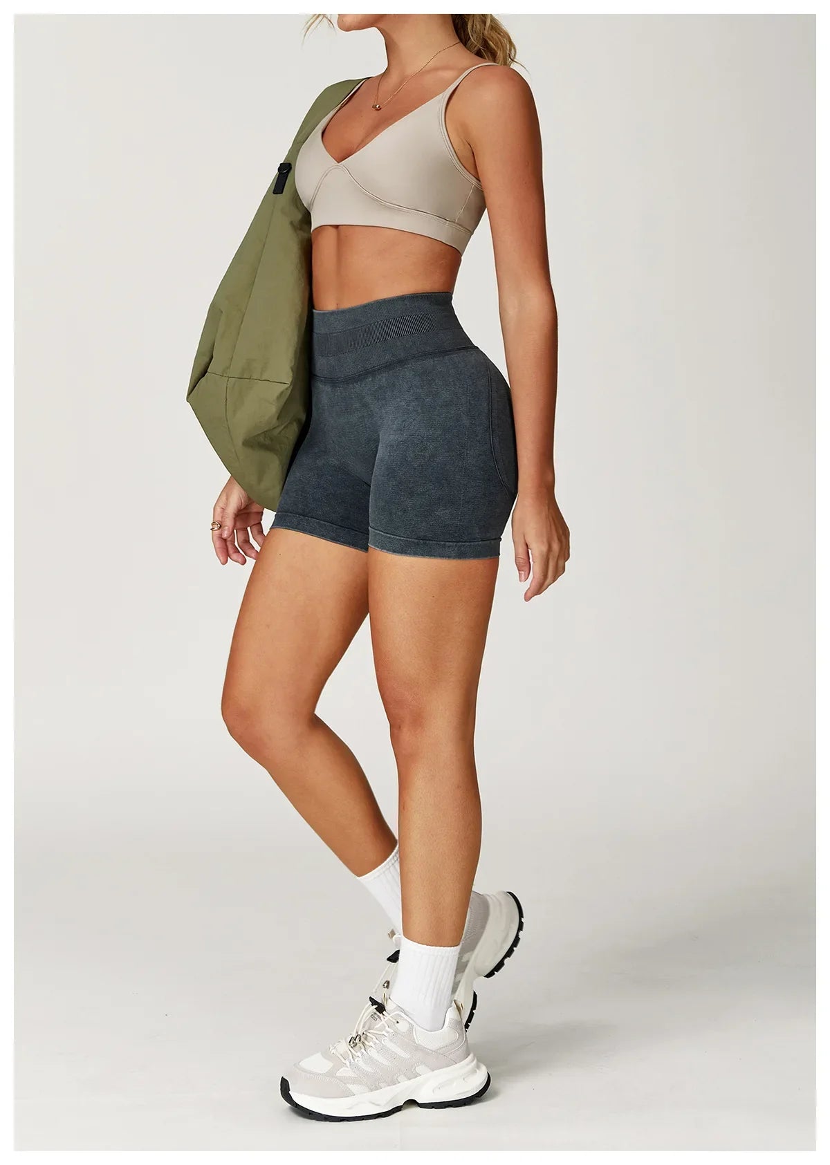 High Waist Yoga Shorts Women Sand Washed Yoga Shorts Workout Shorts Fitness Yoga Lift Butt Fitness Yoga Gym Running Short Pants