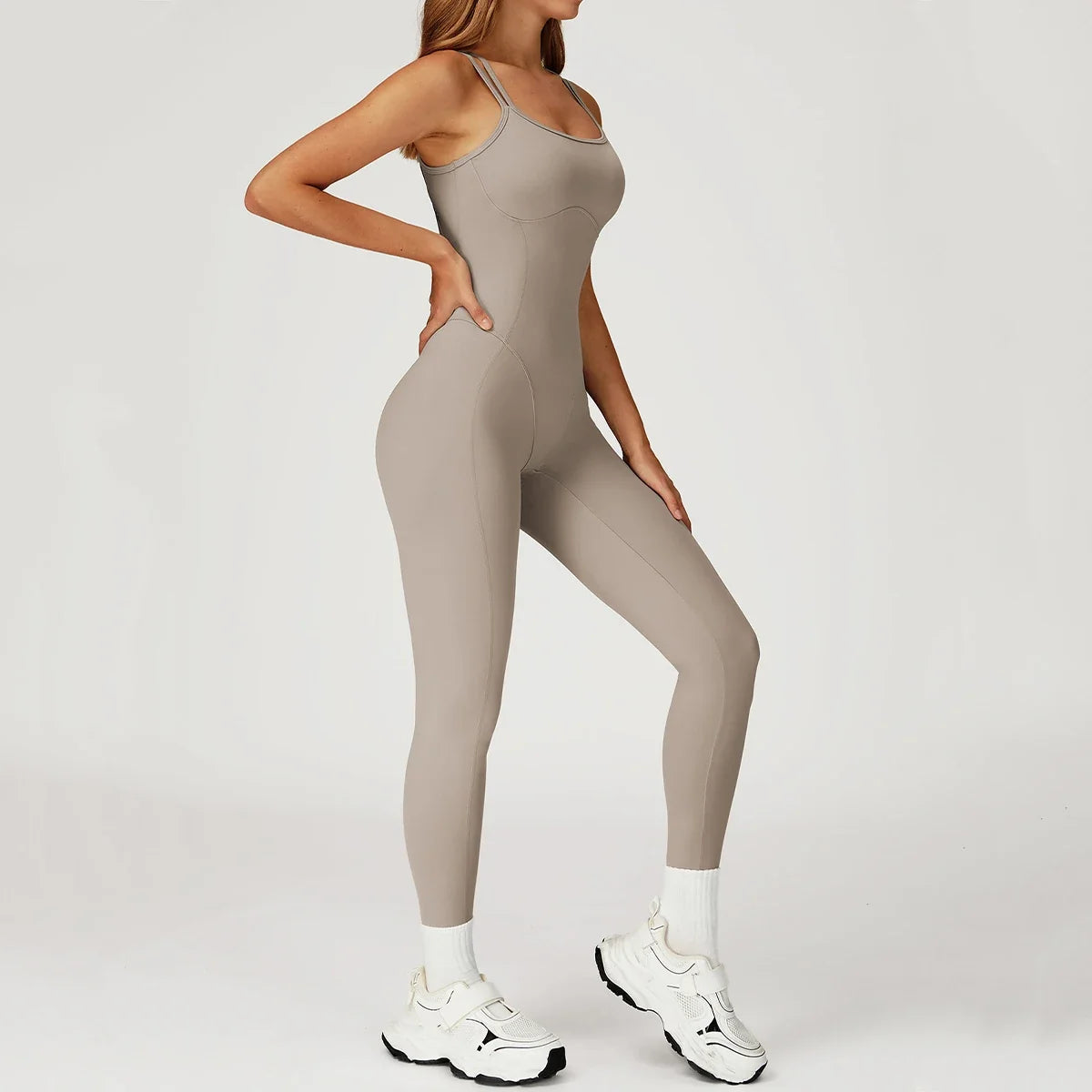 Hearuisavy Female Jumpsuit Long Elegant Sports Bodysuit Woman Gym Clothes Strappy Fitness Overalls Push Up Pilates Yoga Leotard