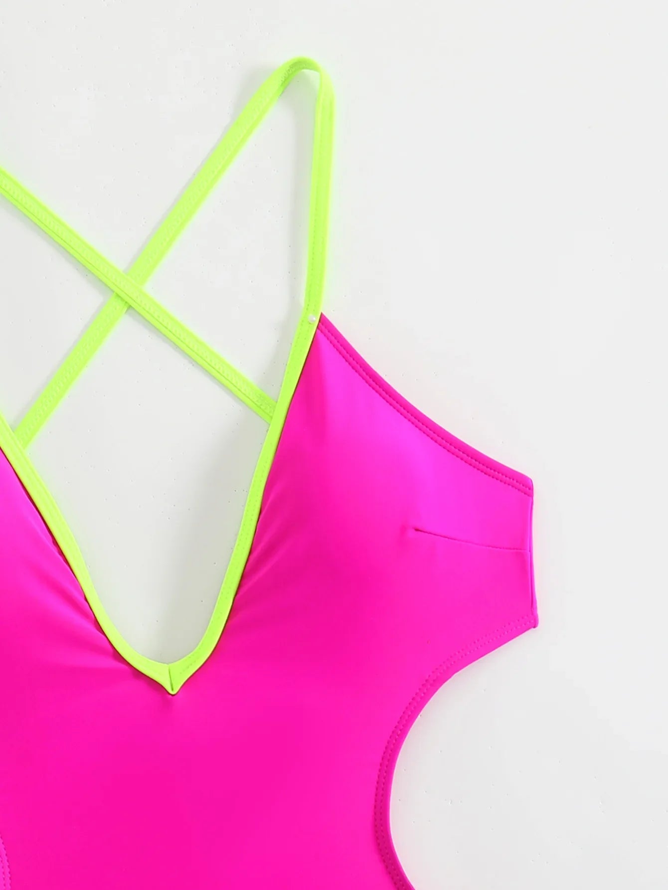 Sexy Hollow Out Backless Thong Swimwear 2026 Women Hot Pink Patchwork Deep V Neck Bandage Beach Bathing Suit One Piece Swimsuit