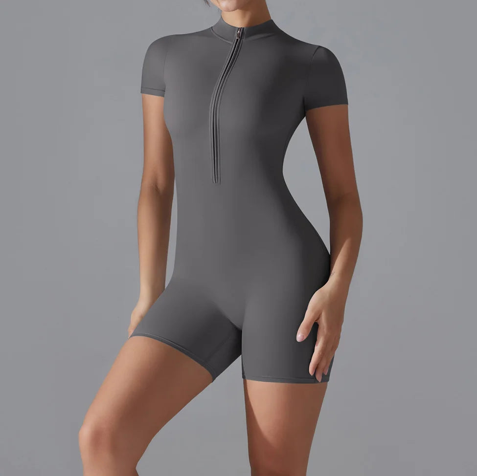 Yoga suit women jumpsuit One-Piece Suit short sleeved shorts Gym Push Up Workout Clothes Fitness Bodysuit Sportswear Tracksuit