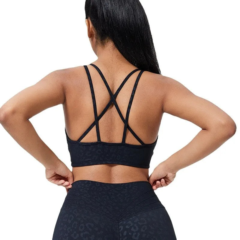 DIAS FIT JOY fold sports bra cross beauty back detachable yoga bra tight fitting outdoor sports running fitness gym suit