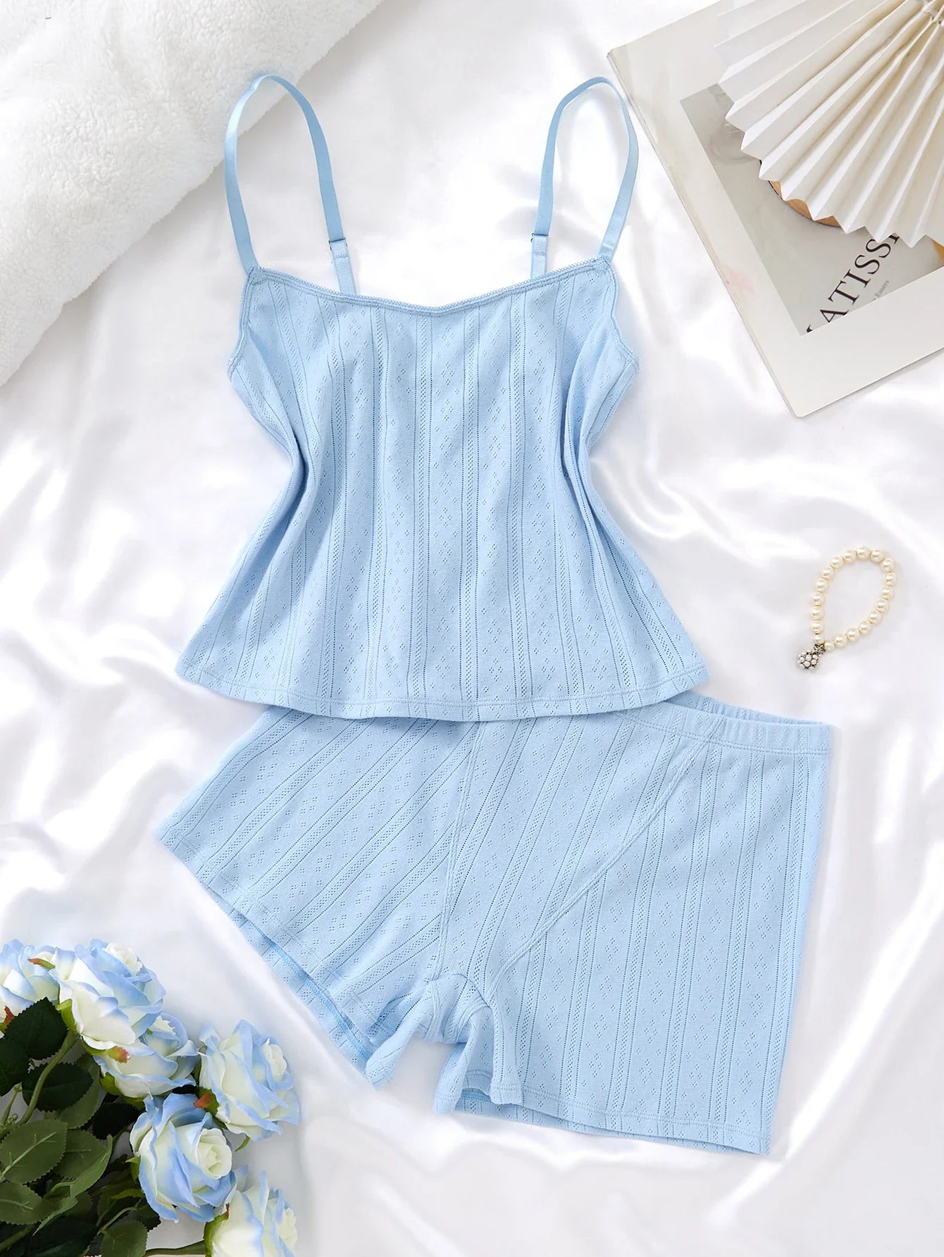 Ladies Sleepwear Set Strap Top And Short Pants Home Clothes Comfortable Soft Material Women's Nightgown Outfit