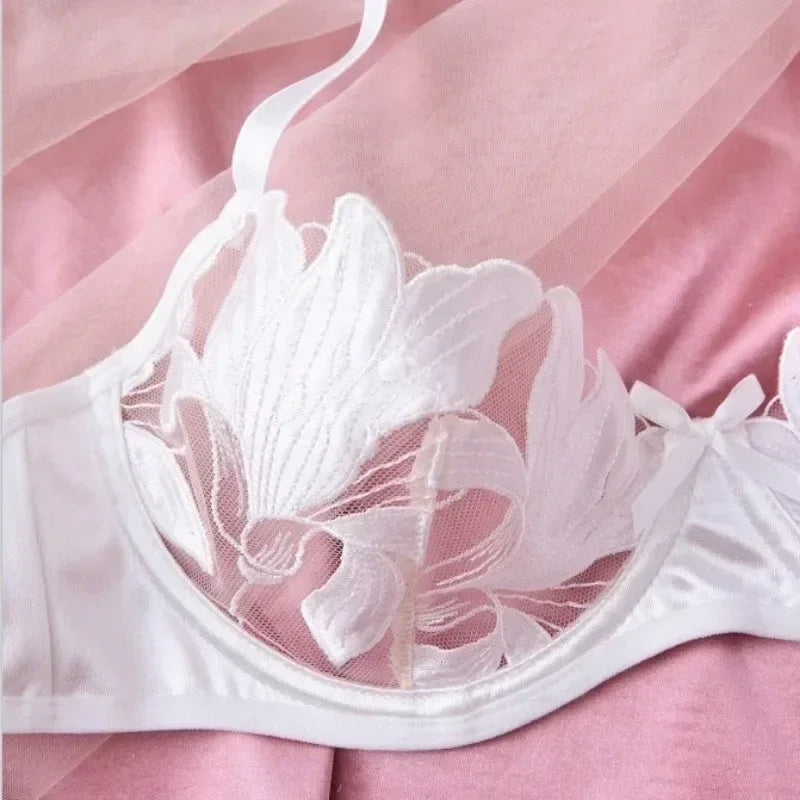 Tornova Sexy Lingerie Woman Lace Transparent Underwear Embroidery Brief Set Bra Kit Push Up Breves Sets Thin Erotic Bras New