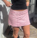Women Striped Mini Skirt fashion y2k streetwear A Line Low Rise Short Aesthetic Retro Mini Skirt Daily Party Bodycon Skirt